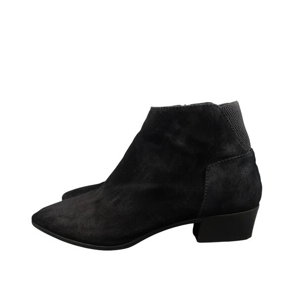 Aquatalia Shoes Womens 8 Booties Franca Ankle Boot Leather Almond Toe Black Zip - Picture 4 of 15